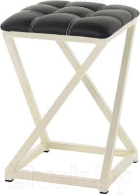 Табурет AMC Comfort 8К3.1 (кожзам черный/слоновая кость) - фото