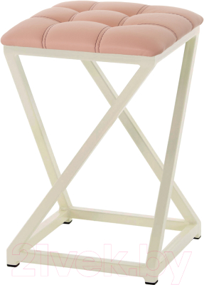 Табурет AMC Comfort 8К3.7 (кожзам коралл/слоновая кость) - фото