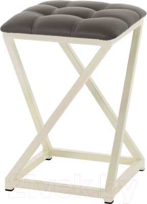 Табурет AMC Comfort 8К3.8 (кожзам серо-коричневый/слоновая кость) - фото