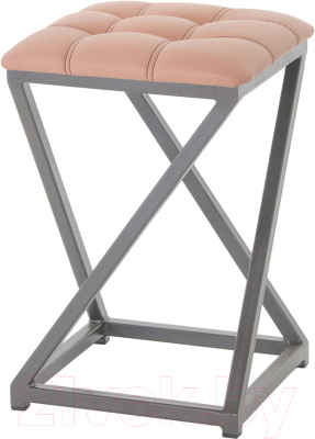 Табурет AMC Comfort 8К4.7 (кожзам коралл/графит) - фото