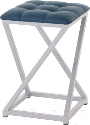 Табурет AMC Comfort 8К5.13 (кожзам атлантик/серебристый) - фото