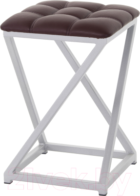 Табурет AMC Comfort 8К5.14 (кожзам бордо/серебристый) - фото