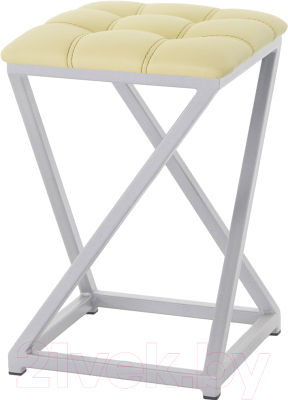 Табурет AMC Comfort 8К5.15 (кожзам светло-желтый/серебристый) - фото