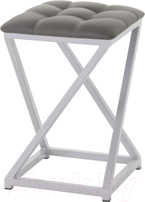 Табурет AMC Comfort 8К5.5 (кожзам графит/серебристый) - фото