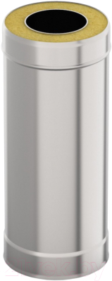 Труба дымохода Гефест Сталь 1.0м 150x220 AISI 430/430 0.8мм/0.5мм (К) - фото