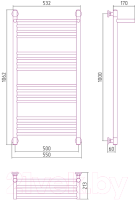 Полотенцесушитель водяной Сунержа Богема+ 100x50 / 032-0223-1050