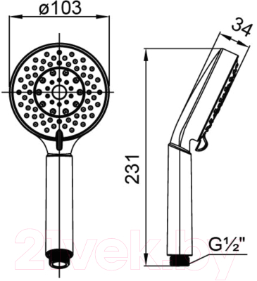 Лейка ручного душа Milardo 1505F10M18
