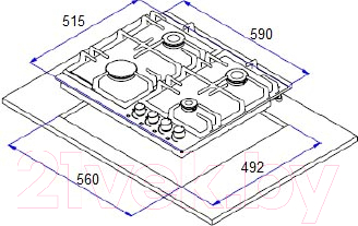 Газовая варочная панель Weissgauff HGG 640 WEBG