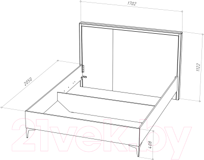 Каркас кровати НК Мебель Нордик 160x200 / 71916991