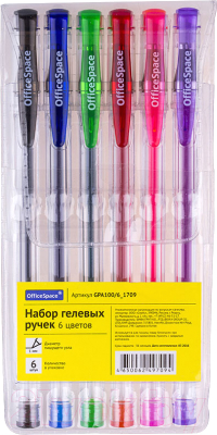 Набор гелевых ручек OfficeSpace GPA100/6_1709 - фото