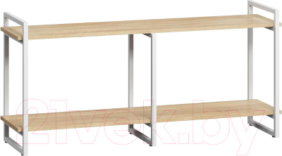 Тумба Loftyhome Мальборк 2 ТВ / 1627920 (дуб сонома с белым основанием) - фото