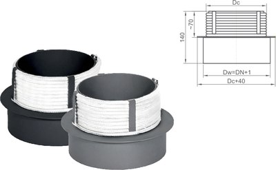Переходник для дымохода КПД 2мм ф180(П)x200(М)