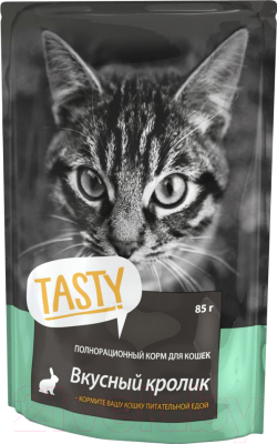 Влажный корм для кошек Tasty Cat С кроликом в желе - фото