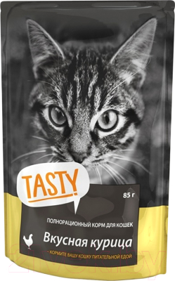 Влажный корм для кошек Tasty Cat С курицей в желе - фото