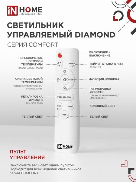 Потолочный светильник INhome Comfort Diamond / 4690612035048