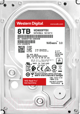 Жесткий диск Western Digital Red Pro 8Tb SATA-III (WD8003FFBX) - фото