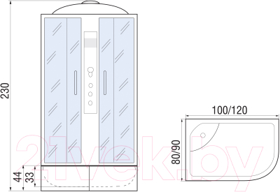 Душевая кабина RIVER Dunay XL 120/80/44 TH R