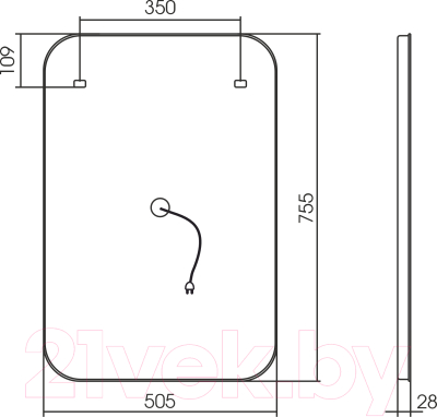Зеркало Silver Mirrors Стив 50.5x75 / LED-00002582