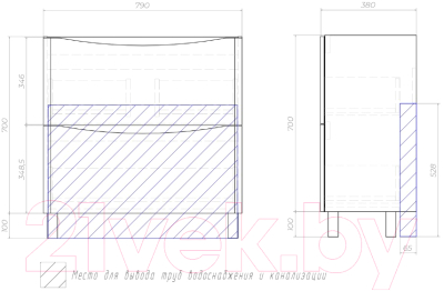 Тумба под умывальник Vigo Glem 800-0-2