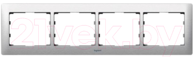 Рамка для выключателей и розеток Legrand Galea Life Metallic 771954 Brushed Aluminium - фото
