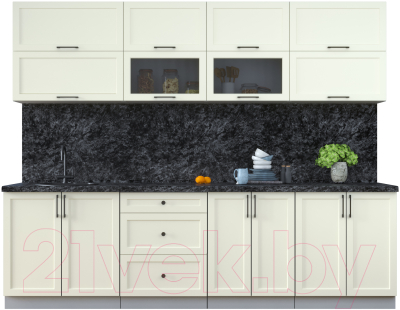 Кухонный гарнитур Интерлиния Тренд 2.7В (белый/белый/кастилло темный) - фото