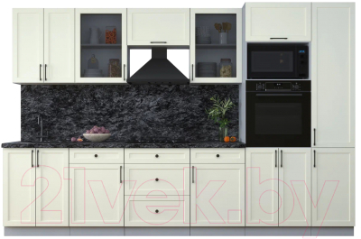 Кухонный гарнитур Интерлиния Тренд 3.2В (белый/белый/кастилло темный) - фото