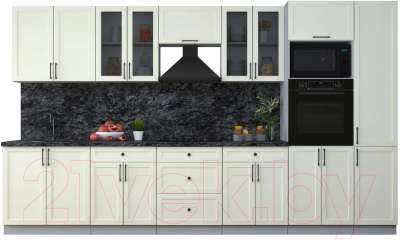Кухонный гарнитур Интерлиния Тренд 3.6В (белый/белый/кастилло темный) - фото