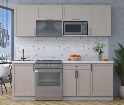 Кухонный гарнитур Интерлиния Тренд 2.2В (луна/луна/бискайская сосна)