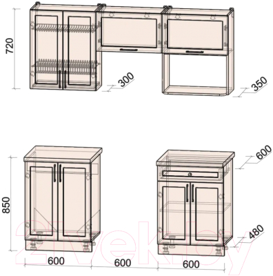 Готовая кухня Интерлиния Тренд 1.8В
