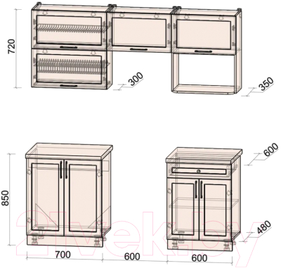 Готовая кухня Интерлиния Тренд 1.9В