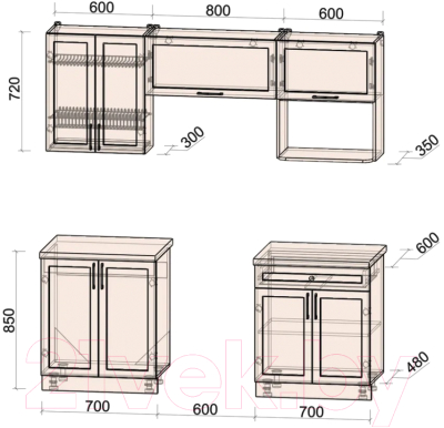 Готовая кухня Интерлиния Тренд 2.0В