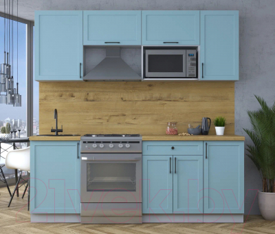 Кухонный гарнитур Интерлиния Тренд 2.1В (океан/океан/дуб бунратти)