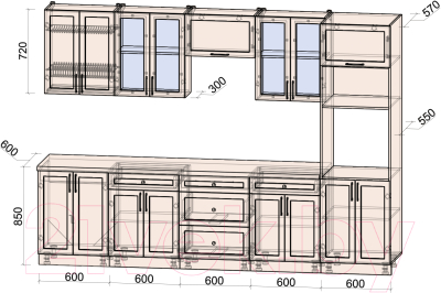 Готовая кухня Интерлиния Тренд 3.0В