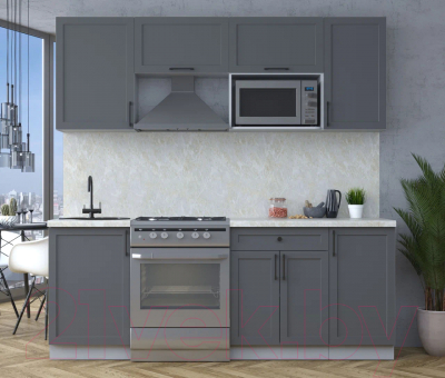 Кухонный гарнитур Интерлиния Тренд 2.1В (пепел/пепел/опал светлый)