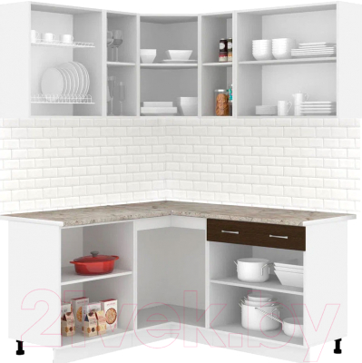 Кухонный гарнитур Кортекс-мебель Корнелия Лира 1.5x1.7 (дуб сонома/венге/марсель)