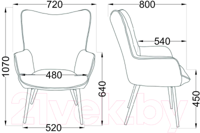 Кресло мягкое AksHome Kenzo