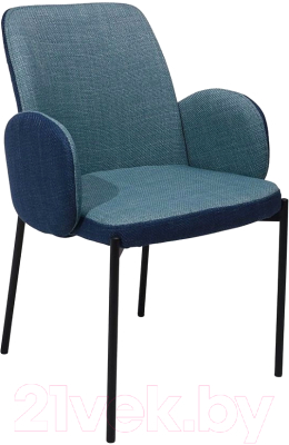 Стул Listvig Мил (синий Florida Eclipse-Aquamarine/черный) - фото