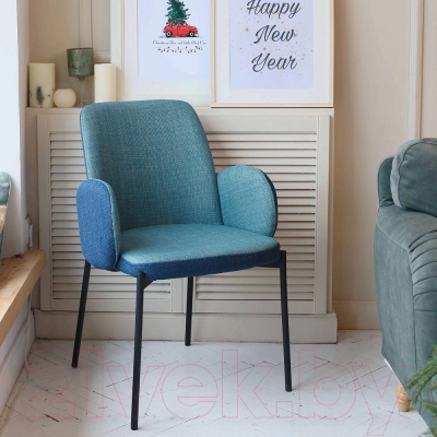 Стул Listvig Мил (синий Florida Eclipse-Aquamarine/черный)