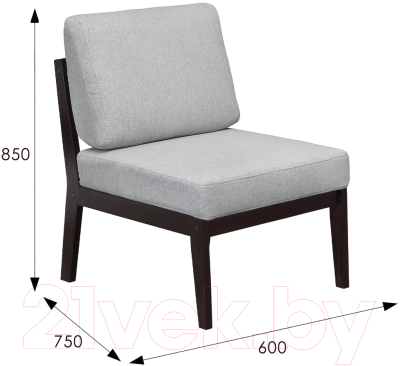 Кресло садовое Мебелик Массив (серый/венге)