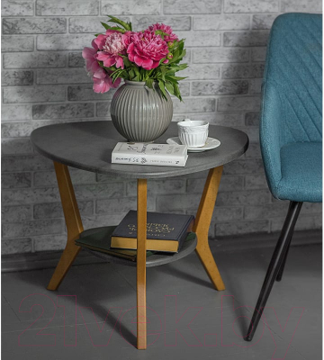 Журнальный столик Мебелик BeautyStyle 15 (серый бетон/бук)