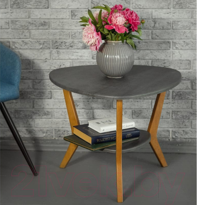 Журнальный столик Мебелик BeautyStyle 15 (серый бетон/бук)