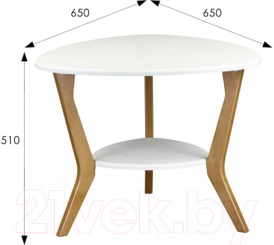 Журнальный столик Мебелик BeautyStyle 15 (белый/бук)