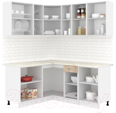 Кухонный гарнитур Кортекс-мебель Корнелия Лира 1.5x1.8 (дуб сонома/королевский опал)
