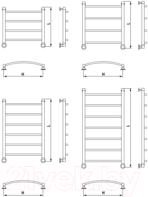 Полотенцесушитель водяной Luxon R 80x50