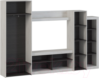 Стенка Genesis Мебель Oskar 4 (сосна белая Loft/венге)