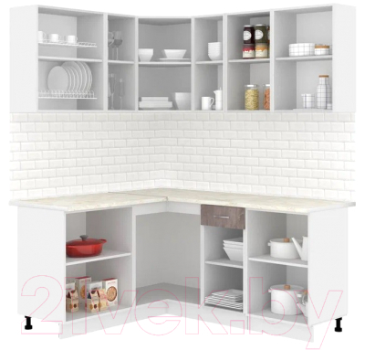 Кухонный гарнитур Кортекс-мебель Корнелия Лира 1.5x1.8 (сирень/оникс/королевский опал)