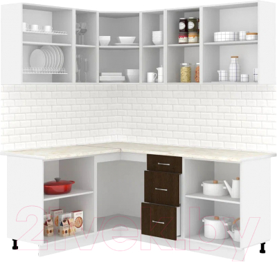 Кухонный гарнитур Кортекс-мебель Корнелия Лира 1.5x1.9 (дуб сонома/венге/королевский опал)