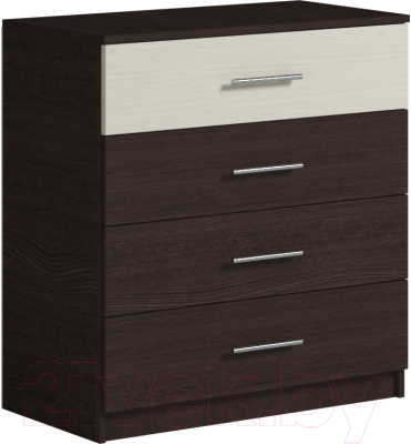 Комод Genesis Мебель Светлана 4 ящика (венге/дуб молочный) - фото