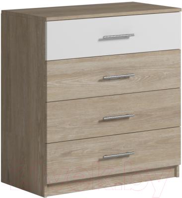 Комод Genesis Мебель Светлана 4 ящика (дуб сонома/белый) - фото