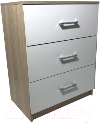 Комод Genesis Мебель Светлана 3 ящика (дуб сонома/белый) - фото